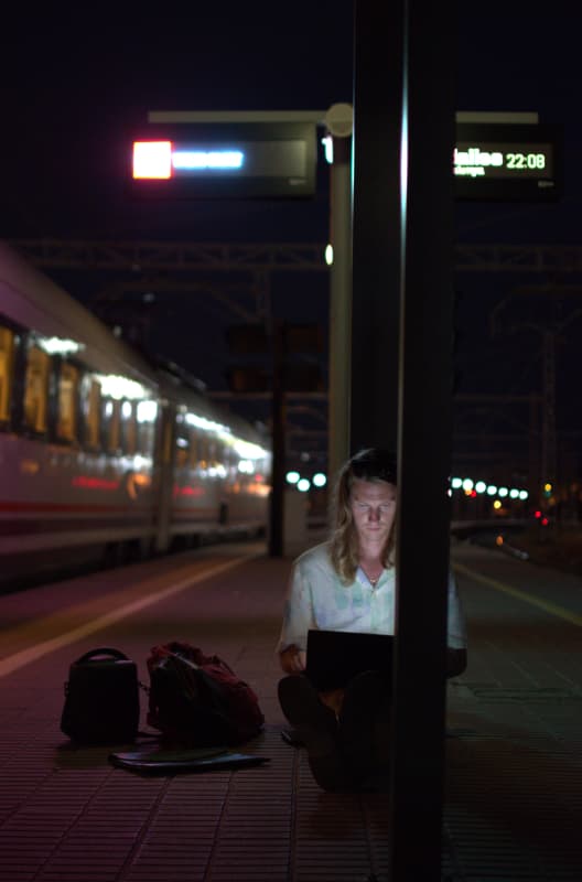 Worker working at a train station