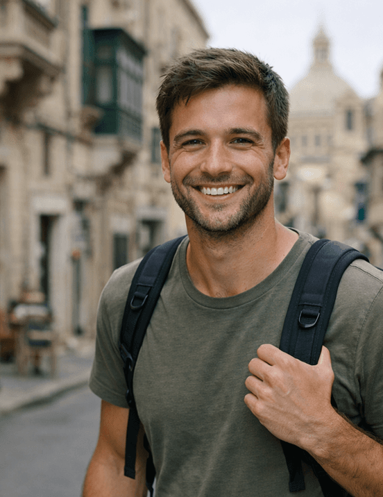 guy with a bag illustration