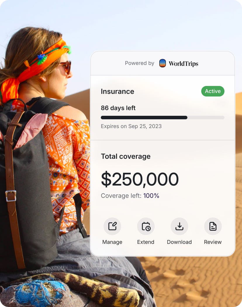 Traveller with high insurance coverage